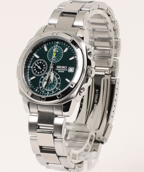 SEIKO（セイコー）の「SEIKO セイコー/ 5気圧防水 日本製クォーツ クロノグラフ メタルベルト ラウンドフェイス アナログ腕時計 //// SNDシリーズ（アナログ腕時計・メンズ・ブラック×シルバー/シルバー×ブラック/シルバー×ブルー/ダークグリーン/シルバー/レッド/イエロー・FREE）」の18枚目の写真