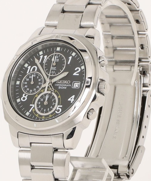 SEIKO（セイコー）の「SEIKO セイコー/ 5気圧防水 日本製クォーツ クロノグラフ メタルベルト ラウンドフェイス アナログ腕時計 //// SNDシリーズ（アナログ腕時計・メンズ・ブラック×シルバー/シルバー×ブラック/シルバー×ブルー/ダークグリーン/シルバー/レッド/イエロー・FREE）」の18枚目の写真