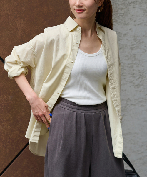 FRAMeWORK ブラウス FRAMeWORK 切り替えフレアブラウス ブラウン