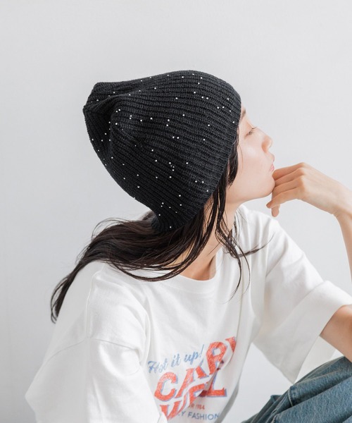 LOWRYS FARM（ローリーズファーム）の「ビーズニットワッチ　128530（ハンチング/ベレー帽・レディース・ベージュ/ブラック/グレー・FREE）」の11枚目の写真