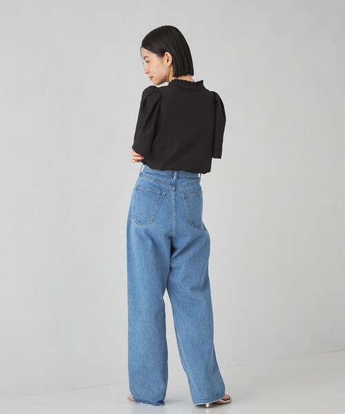 EMMEL REFINES（エメルリファインズ）の「＜EMMEL REFINES＞EM プリーツエリ ショートスリーブ ブラウス（シャツ/ブラウス・レディース・ダークブラウン/オフホワイト/ブラック・FREE）」の21枚目の写真