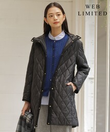 【WEB限定カラーあり・洗える】コンパクトタフタキルティング フーデッド コート