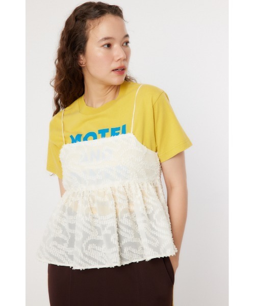 RODEO CROWNS WIDE BOWL（ロデオクラウンズワイドボウル）の「フリンジキャミソール（キャミソール・レディース・ブラック/オフホワイト・FREE）」の8枚目の写真