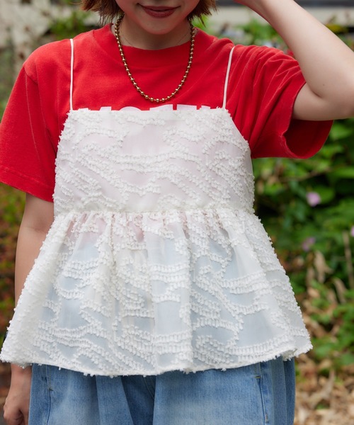 RODEO CROWNS WIDE BOWL（ロデオクラウンズワイドボウル）の「フリンジキャミソール（キャミソール・レディース・ブラック/オフホワイト・FREE）」の22枚目の写真