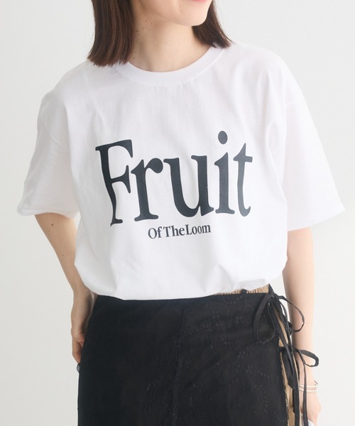 FRUIT OF THE LOOM(フルーツオブザルーム)の「■ FRUIT OF THE LOOM ロゴptTEE(Tシャツ/カットソー・レディース・ブラック/オフホワイト・FREE)」の1枚目の写真