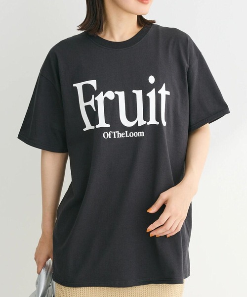 FRUIT OF THE LOOM(フルーツオブザルーム)の「■ FRUIT OF THE LOOM ロゴptTEE(Tシャツ/カットソー・レディース・ブラック/オフホワイト・FREE)」の2枚目の写真
