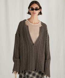 PRANK PROJECT | 【24AUTUMN PRE ORDER】ブランジネックニット / Plunge Neck Knit(ニット/セーター)