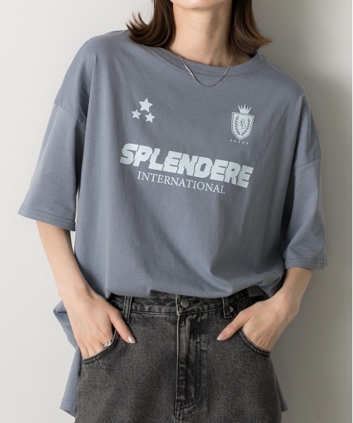 ad thie(アドティエ)の「ゲームデザイン オーバーサイズTシャツ(Tシャツ/カットソー・レディース・オフホワイト/ブラック/ブルーグレー・FREE)」の3枚目の写真