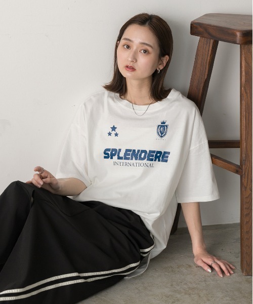 ad thie(アドティエ)の「ゲームデザイン オーバーサイズTシャツ(Tシャツ/カットソー・レディース・オフホワイト/ブラック/ブルーグレー・FREE)」の4枚目の写真