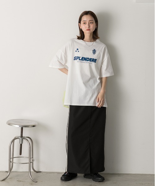 ad thie(アドティエ)の「ゲームデザイン オーバーサイズTシャツ(Tシャツ/カットソー・レディース・オフホワイト/ブラック/ブルーグレー・FREE)」の5枚目の写真