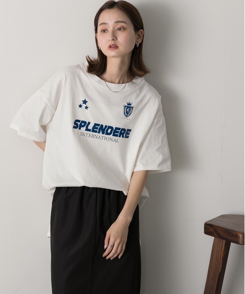 ad thie(アドティエ)の「ゲームデザイン オーバーサイズTシャツ(Tシャツ/カットソー・レディース・オフホワイト/ブラック/ブルーグレー・FREE)」の6枚目の写真