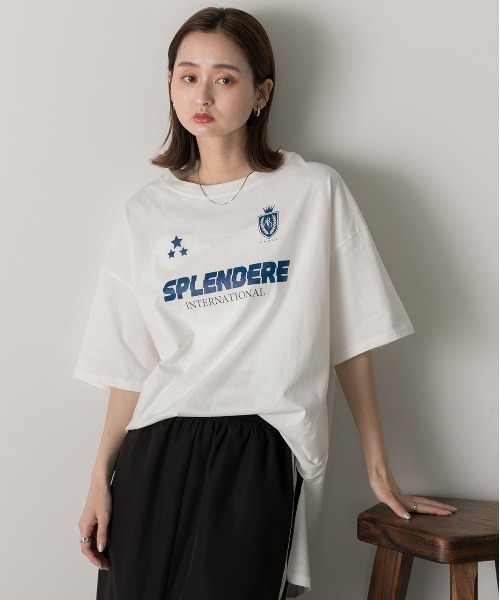 ad thie(アドティエ)の「ゲームデザイン オーバーサイズTシャツ(Tシャツ/カットソー・レディース・オフホワイト/ブラック/ブルーグレー・FREE)」の7枚目の写真