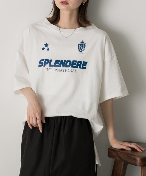 ad thie(アドティエ)の「ゲームデザイン オーバーサイズTシャツ(Tシャツ/カットソー・レディース・オフホワイト/ブラック/ブルーグレー・FREE)」の10枚目の写真