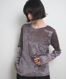 Shelly island | シアーベロアクルーネックプルオーバー(Tシャツ/カットソー)