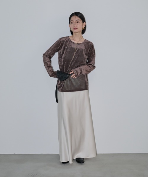 Shelly island（シェリーアイランド）の「シアーベロアクルーネックプルオーバー（Tシャツ/カットソー・レディース・ブラック/ブラウン/ホワイト/グレー・FREE）」の17枚目の写真