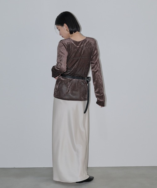 Shelly island（シェリーアイランド）の「シアーベロアクルーネックプルオーバー（Tシャツ/カットソー・レディース・ブラック/ブラウン/ホワイト/グレー・FREE）」の18枚目の写真