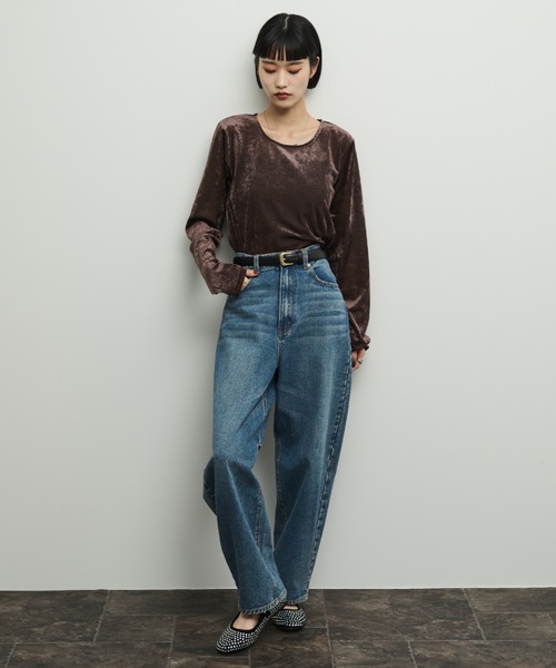 Shelly island（シェリーアイランド）の「シアーベロアクルーネックプルオーバー（Tシャツ/カットソー・レディース・ブラック/ブラウン/ホワイト/グレー・FREE）」の21枚目の写真