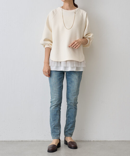 BEARDSLEY（ビアズリー）の「ダンボールサークルプルオーバー（Tシャツ/カットソー・レディース・ホワイト/ブラック/アイボリー/ライトグレー・FREE）」の11枚目の写真