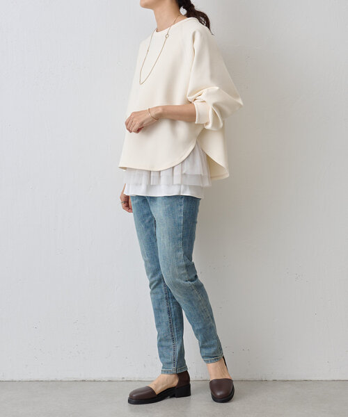 BEARDSLEY（ビアズリー）の「ダンボールサークルプルオーバー（Tシャツ/カットソー・レディース・ホワイト/ブラック/アイボリー/ライトグレー・FREE）」の12枚目の写真