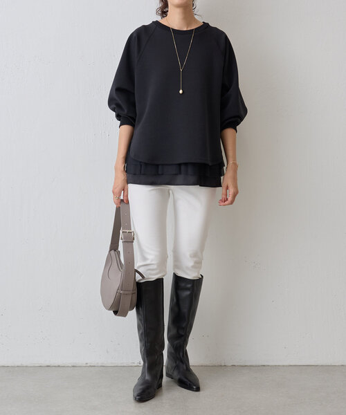 BEARDSLEY（ビアズリー）の「ダンボールサークルプルオーバー（Tシャツ/カットソー・レディース・ホワイト/ブラック/アイボリー/ライトグレー・FREE）」の20枚目の写真