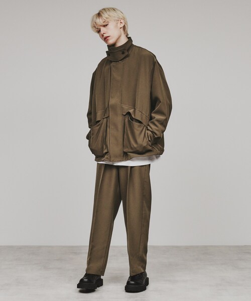 tk.TAKEO KIKUCHI(ティーケータケオキクチ)の「◆ダブルクロスルーズテーパードパンツ(セットアップ対応)(スラックス・メンズ・ブラック/ブラウン系/ダークグレー・03/02/01)」の14枚目の写真