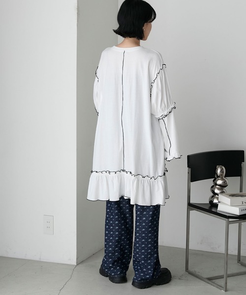 新品＊フォルフォルモ　forformo チェックフレアスリーブトップス forksy.（フォルクシー）の「【forksy.】フレアスリーブフリル