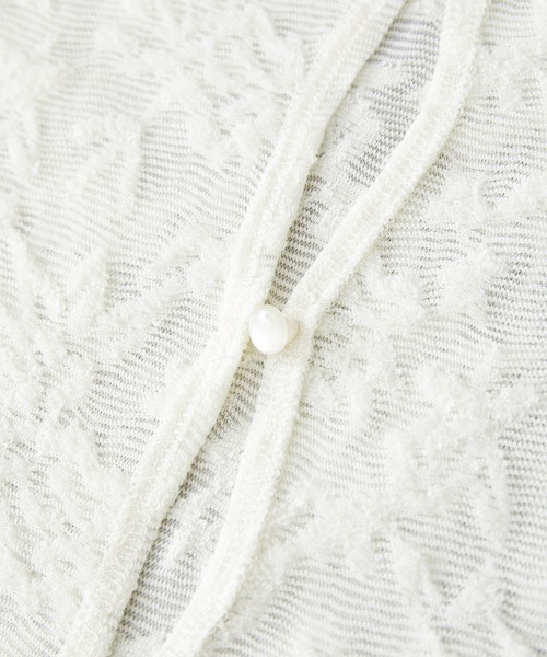 VIS（ビス）の「【前後2WAY】カットジャガードカーディガン【洗える】（カーディガン/ボレロ・レディース・ブラック/オフホワイト・FREE）」の11枚目の写真