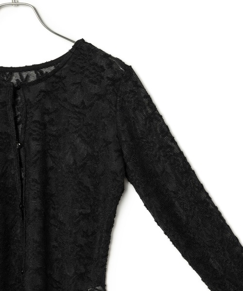 VIS（ビス）の「【前後2WAY】カットジャガードカーディガン【洗える】（カーディガン/ボレロ・レディース・ブラック/オフホワイト・FREE）」の16枚目の写真