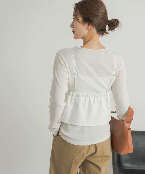 URBAN RESEARCH DOORS（アーバンリサーチドアーズ）の「キャミソールビスチェ（その他トップス・レディース・チャコールグレー/オフホワイト・MEDIUM）」の20枚目の写真