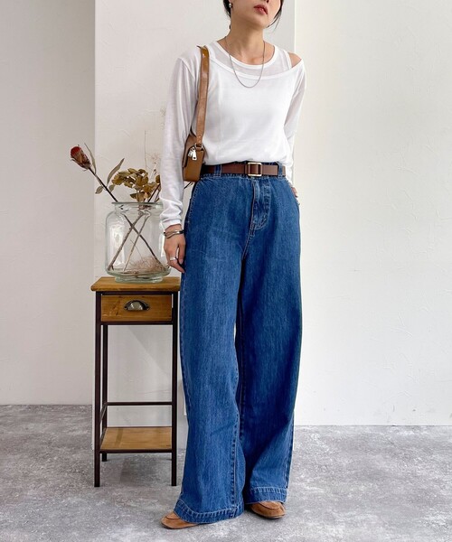 fredy emue（フレディエミュ）の「セミワイドデニムパンツ（デニムパンツ・レディース・サックスブルー/ブルー・36/38）」の19枚目の写真