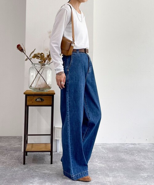 fredy emue（フレディエミュ）の「セミワイドデニムパンツ（デニムパンツ・レディース・サックスブルー/ブルー・36/38）」の17枚目の写真