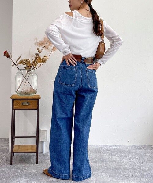 fredy emue（フレディエミュ）の「セミワイドデニムパンツ（デニムパンツ・レディース・サックスブルー/ブルー・36/38）」の16枚目の写真