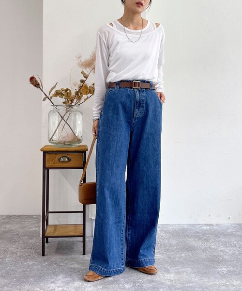 fredy emue（フレディエミュ）の「セミワイドデニムパンツ（デニムパンツ・レディース・サックスブルー/ブルー・36/38）」の15枚目の写真