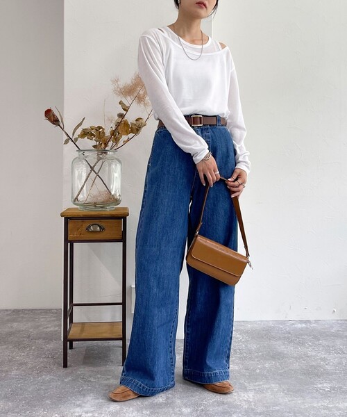 fredy emue（フレディエミュ）の「セミワイドデニムパンツ（デニムパンツ・レディース・サックスブルー/ブルー・36/38）」の14枚目の写真