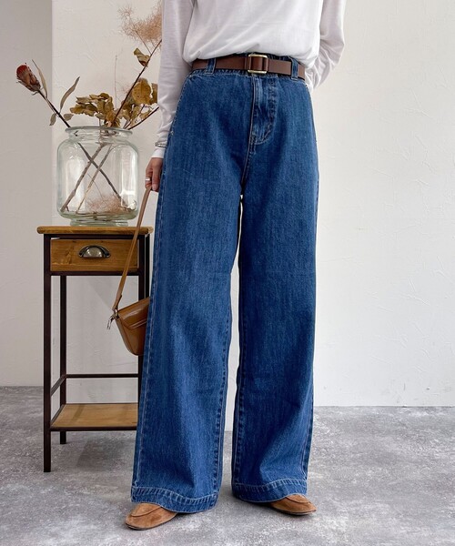 fredy emue（フレディエミュ）の「セミワイドデニムパンツ（デニムパンツ・レディース・サックスブルー/ブルー・36/38）」の13枚目の写真