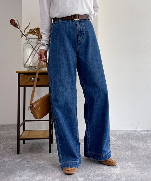 fredy emue（フレディエミュ）の「セミワイドデニムパンツ（デニムパンツ・レディース・サックスブルー/ブルー・36/38）」の12枚目の写真