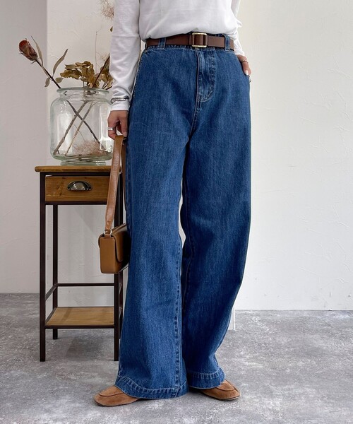 fredy emue（フレディエミュ）の「セミワイドデニムパンツ（デニムパンツ・レディース・サックスブルー/ブルー・36/38）」の9枚目の写真