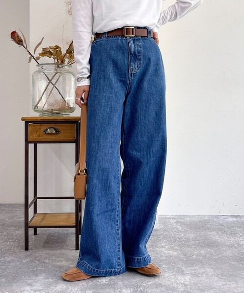 fredy emue（フレディエミュ）の「セミワイドデニムパンツ（デニムパンツ・レディース・サックスブルー/ブルー・36/38）」の8枚目の写真