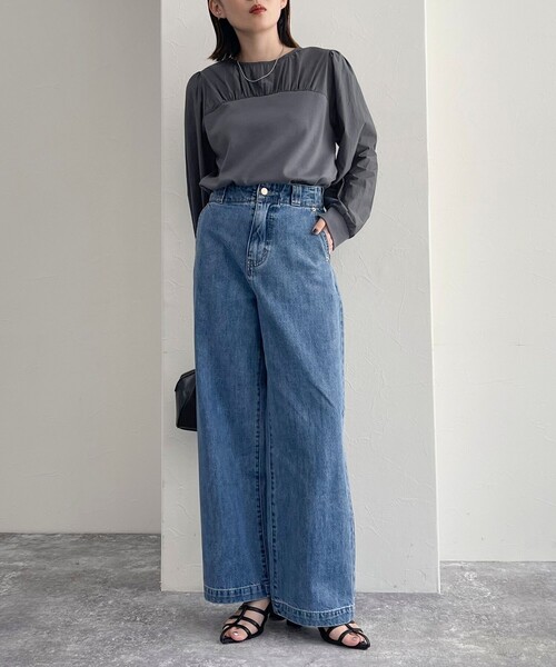 fredy emue（フレディエミュ）の「セミワイドデニムパンツ（デニムパンツ・レディース・サックスブルー/ブルー・36/38）」の7枚目の写真