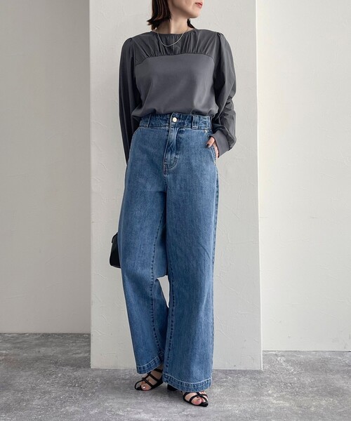 fredy emue（フレディエミュ）の「セミワイドデニムパンツ（デニムパンツ・レディース・サックスブルー/ブルー・36/38）」の6枚目の写真