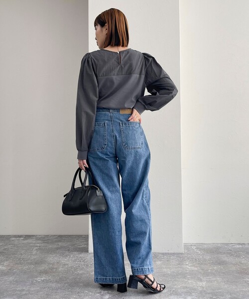 fredy emue（フレディエミュ）の「セミワイドデニムパンツ（デニムパンツ・レディース・サックスブルー/ブルー・36/38）」の3枚目の写真