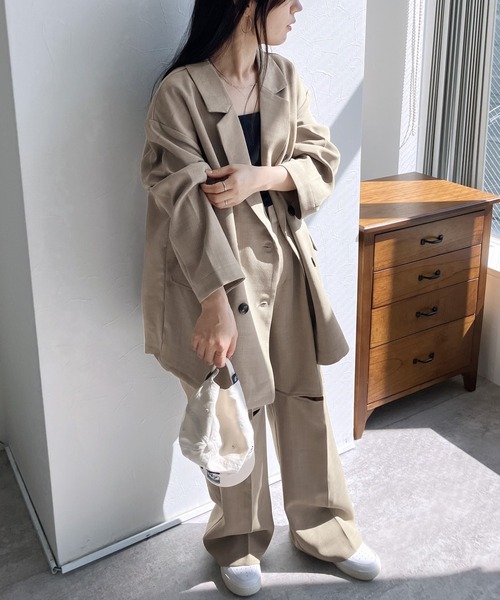 reca（レカ）の「【ZOZOTOWN限定】ダブルブレストテーラードジャケット（テーラードジャケット・レディース・グレー/ベージュ系その他/グリーン・FREE）」の9枚目の写真