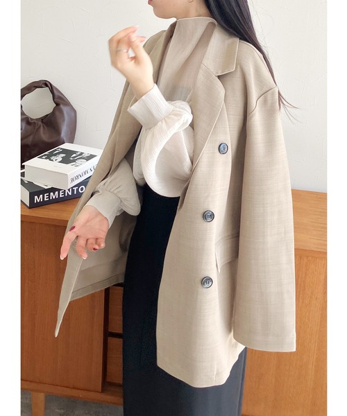 reca（レカ）の「【ZOZOTOWN限定】ダブルブレストテーラードジャケット（テーラードジャケット・レディース・グレー/ベージュ系その他/グリーン・FREE）」の17枚目の写真