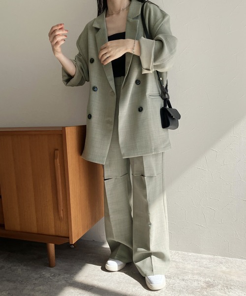 reca（レカ）の「【ZOZOTOWN限定】ダブルブレストテーラードジャケット（テーラードジャケット・レディース・グレー/ベージュ系その他/グリーン・FREE）」の20枚目の写真