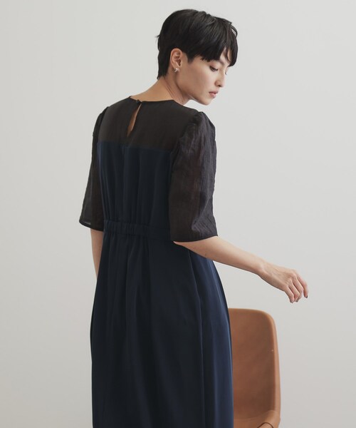 OPAQUE.CLIP（オペークドットクリップ）の「◆レイヤード風ドッキングワンピース/オケージョン対応【洗濯機洗い可】（ワンピース・レディース・ブラック系4/ネイビー系4・38/40/42）」の7枚目の写真