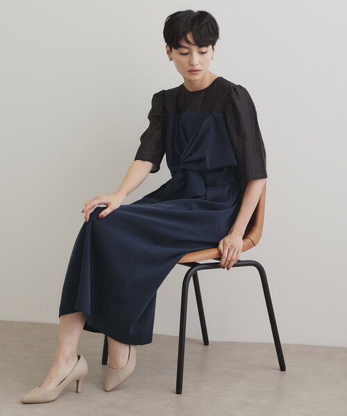 OPAQUE.CLIP（オペークドットクリップ）の「◆レイヤード風ドッキングワンピース/オケージョン対応【洗濯機洗い可】（ワンピース・レディース・ブラック系4/ネイビー系4・38/40/42）」の13枚目の写真