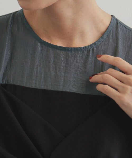 OPAQUE.CLIP（オペークドットクリップ）の「◆レイヤード風ドッキングワンピース/オケージョン対応【洗濯機洗い可】（ワンピース・レディース・ブラック系4/ネイビー系4・38/40/42）」の8枚目の写真