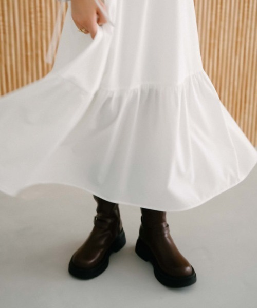 ラメ透かしドロストニット×ティアードキャミワンピースＳＥＴ