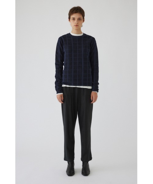 RIM.ARK（リムアーク）の「Sheer check knit tops シアーチェックニットトップス（ニット/セーター・レディース・ブラック/ネイビー/ホワイト・FREE）」の3枚目の写真