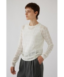 RIM.ARK | Sheer check knit tops シアーチェックニットトップス(ニット/セーター)